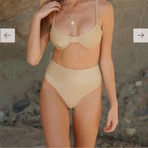 Pilot active Shimmery Gold High-Waist Bathing Suit